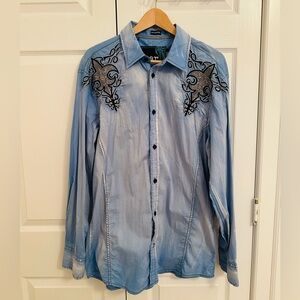 Roar brand mens large button down shirt